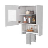 Kitchen Wall Cabinet - Glass Door - White - Spice and Towel Rack