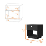Sumter Nightstand - One Drawer, Storage Shelf, 18.5"W Top