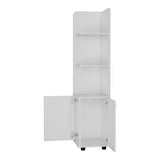 Corner Shelf with Cabinet - 3-Tier - Metal Handles - 12.7"D