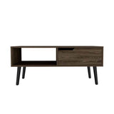 Coffee Table - One Drawer and Open Shelf - 46.1" Top - Four Legs