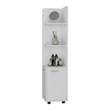 Corner Shelf with Cabinet - 3-Tier - Metal Handles - 12.7"D