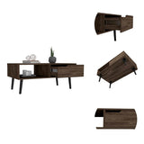 Coffee Table - One Drawer and Open Shelf - 46.1" Top - Four Legs