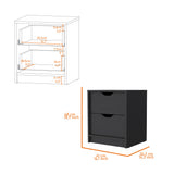 Nightstand - 2 Drawers - Pull-Out Storage - 16.1" x 14.3" Top