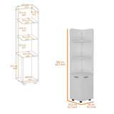 Corner Shelf with Cabinet - 3-Tier - Metal Handles - 12.7"D