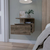 Compact Nightstand - Manufactured Wood - 1 Drawer and Open Shelf