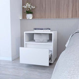 Mobile Nightstand with Drawer, Open Shelf and Casters