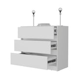 Mobile Nightstand with Drawer, Open Shelf and Casters
