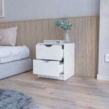 Nightstand - 2 Drawers - Pull-Out Storage - 16.1" x 14.3" Top