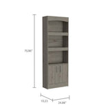Bookcase - Three Shelves - Double Door Cabinet - 70.8"H