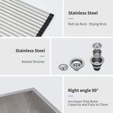 36"x19"x10" Undermount Double Bowl(60/40) Kitchen Sink - 16 Gauge