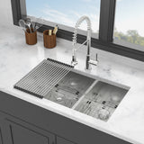 36"x19"x10" Undermount Double Bowl(60/40) Kitchen Sink - 16 Gauge