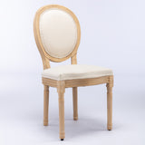 Set of 2 Fabric Dining Chair Beige