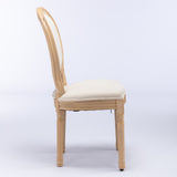 Set of 2 Fabric Dining Chair Beige