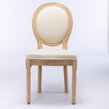 Set of 2 Fabric Dining Chair Beige
