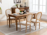Set of 2 Fabric Dining Chair Beige