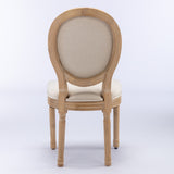 Set of 2 Fabric Dining Chair Beige