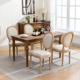 Set of 2 Fabric Dining Chair Beige