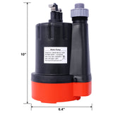 Submersible Water Pump, 1/3HP 2500GPH Thermoplastic Utility Pump Portable