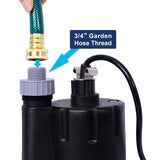 Submersible Water Pump, 1/3HP 2500GPH Thermoplastic Utility Pump Portable