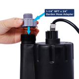 Submersible Water Pump, 1/3HP 2500GPH Thermoplastic Utility Pump Portable