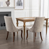 Set of 2 Velvet Dining Chair Beige