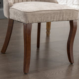 Set of 2 Velvet Dining Chair Beige