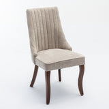 Set of 2 Velvet Dining Chair Beige