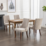 Set of 2 Velvet Dining Chair Beige