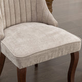 Set of 2 Velvet Dining Chair Beige