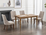 Set of 2 Velvet Dining Chair Beige