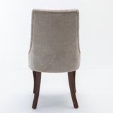 Set of 2 Velvet Dining Chair Beige