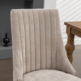 Set of 2 Velvet Dining Chair Beige