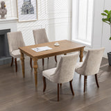 Set of 2 Velvet Dining Chair Beige