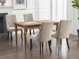 Set of 2 Velvet Dining Chair Beige