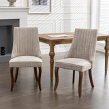 Set of 2 Velvet Dining Chair Beige
