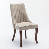 Set of 2 Velvet Dining Chair Beige