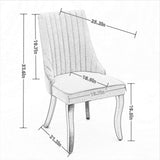 Set of 2 Velvet Dining Chair Beige