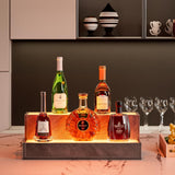LED Liquor Bottle Display Shelf 20" 2-Step Bar Cabinet