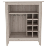 Bar Cart - Light Gray - Built-In Wine Rack - Cup Holder - 38"H