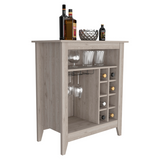 Bar Cart - Light Gray - Built-In Wine Rack - Cup Holder - 38"H