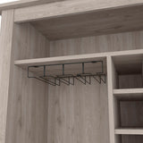 Bar Cart - Light Gray - Built-In Wine Rack - Cup Holder - 38"H