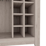 Bar Cart - Light Gray - Built-In Wine Rack - Cup Holder - 38"H