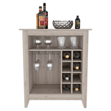 Bar Cart - Light Gray - Built-In Wine Rack - Cup Holder - 38"H
