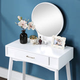 Maly Vanity and Stool Set - Contemporary Wood, White