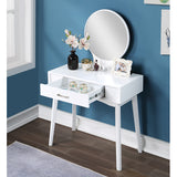 Maly Vanity and Stool Set - Contemporary Wood, White