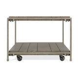 Coffee Table - Hardwood & Oak Veneer - Aged Graphite - Casters