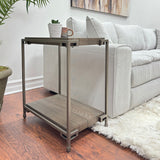 Chairside Table - Modern - Wood & Metal - Aged Graphite - 14"W x 24"H