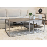 Coffee Table - Modern - Acacia Veneer - Metal Frame - 50"W