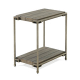 Chairside Table - Modern - Wood & Metal - Aged Graphite - 14"W x 24"H