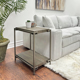 Chairside Table - Modern - Wood & Metal - Aged Graphite - 14"W x 24"H